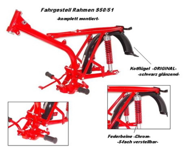 Bild von Fahrgestell Simson Rahmen S51 S50  -Enduroausführung