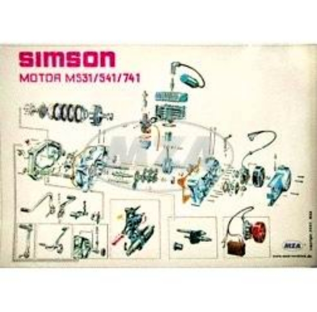 Bild von Explosionszeichnung Motor S51 SR50 SR80 KR51/2 Großformat