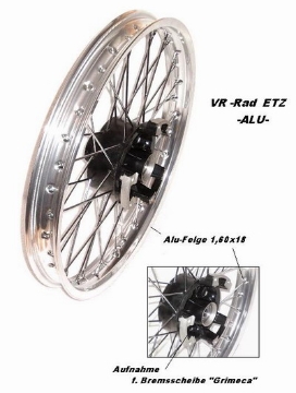 Zeige Details für Speichenrad 18" MZ ETZ125 ETZ150 ETZ250 ETZ251 ETZ301 Rotax 500  -vorn Bild von Speichenrad 18" MZ ETZ125 ETZ150 ETZ250 ETZ251 ETZ301 Rotax 500  -vorn