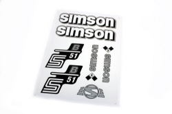 Bild von Klebefolie -Set Simson S51B  -silber/weiß Bild von Klebefolie -Set Simson S51B  -silber/weiß