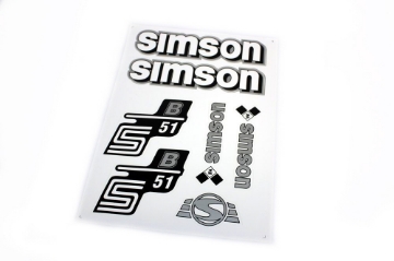 Zeige Details für Klebefolie -Set Simson S51B  -silber/weiß Bild von Klebefolie -Set Simson S51B  -silber/weiß
