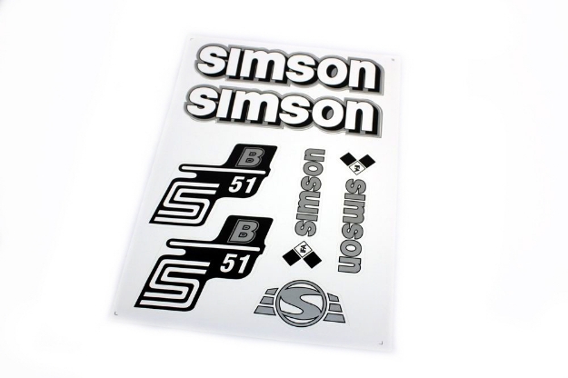 Bild von Klebefolie -Set Simson S51B  -silber/weiß 