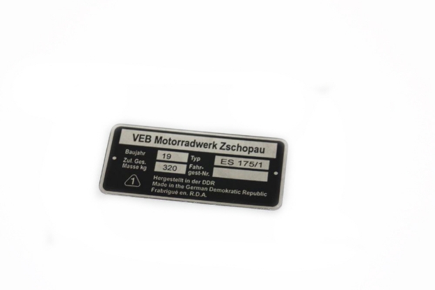 Bild von Typenschild MZ ES175/1