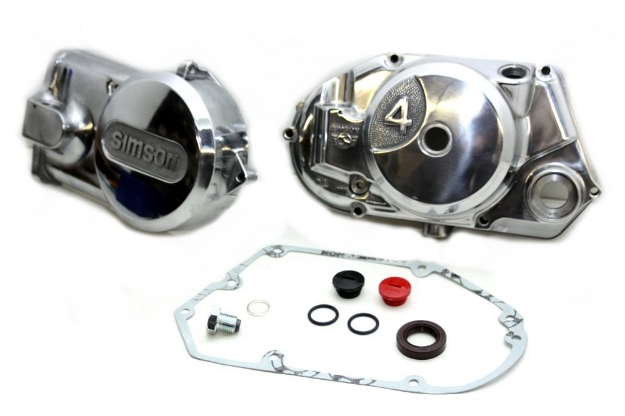 Lichtmaschinendeckel - neue Ausführung - Simson Motor M53 gebläsegekühlt -  SR4-2, KR51, Duo - Tachoantrieb nicht montiert - Sacklochaufnahme f.  Bremsbowdenzug, 12. Gehäuse