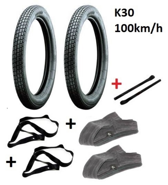 Bild von Reifen-Set K30 Simson S50 S51 S53 KR51 SR4-2 SR4-3 SR4-4  Heidenau
