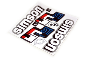 Zeige Details für Klebefolie -Set Simson S51/1 12V  - silber/weiß Bild von Klebefolie -Set Simson S51/1 12V  - silber/weiß