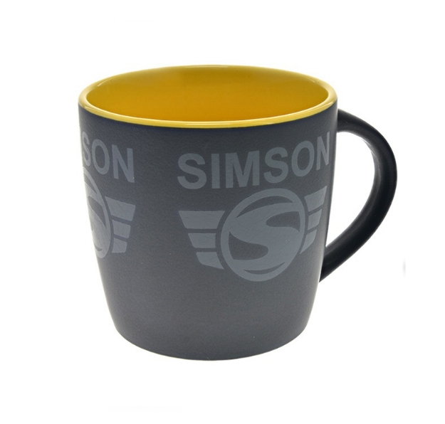 Bild von Kaffeetasse Simson matt-schwarz/gelb