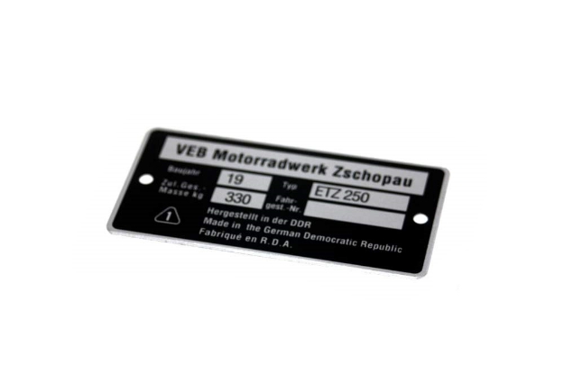 Bild von Typenschild MZ ETZ250