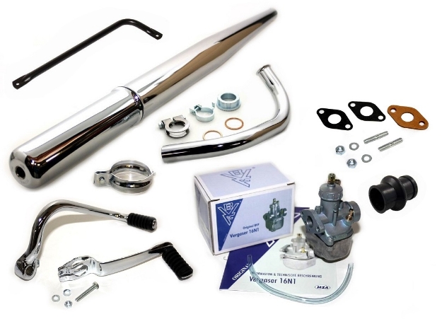 Bild von Bausatz Auspuff und Ansauganlage Simson Moped S51