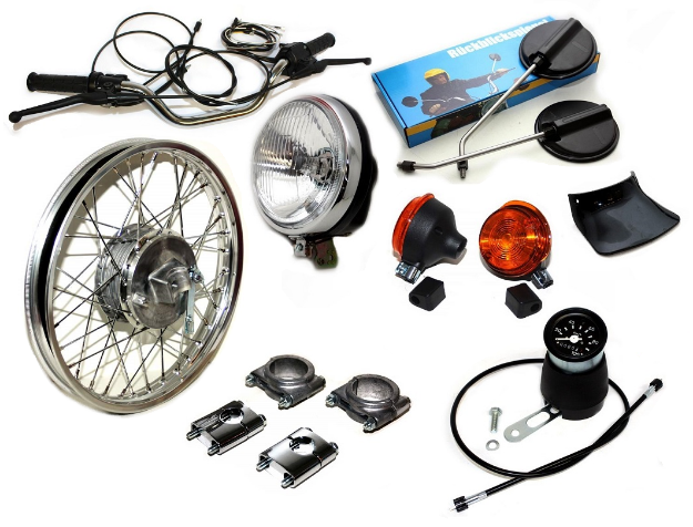 Bild von Bausatz Fahrgestell Vorderrad Simson Moped S51
