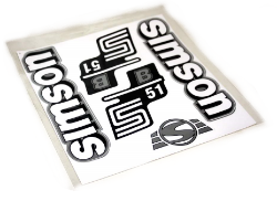 Bild von Klebefolie -Set Simson S51B  -silber/weiß Bild von Klebefolie -Set Simson S51B  -silber/weiß