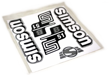 Zeige Details für Klebefolie -Set Simson S51B  -silber/weiß Bild von Klebefolie -Set Simson S51B  -silber/weiß