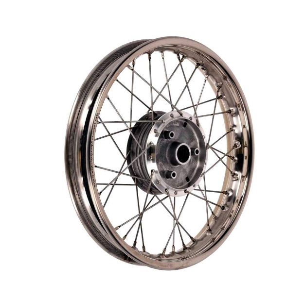 Bild von Speichenrad 16"x1,85 Edelstahl S51 S53  -hinten