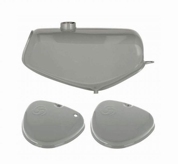 Bild von Tank-Set staubgrau + Seitendeckel Simson S50 S51