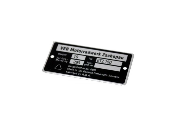 Bild von Typenschild MZ ETZ150
