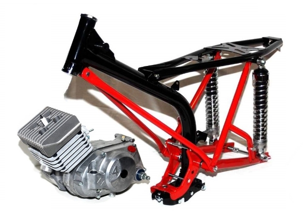 Bild von Fahrgestell Simson Rahmen S51  -schwarz-rot -Enduroausführung