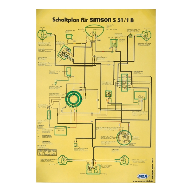 Bild von Schaltplan S51/1B Großformat