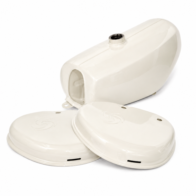 Bild von Tank-Set alabasterweiß + Seitendeckel Simson S51 S70 Comfort