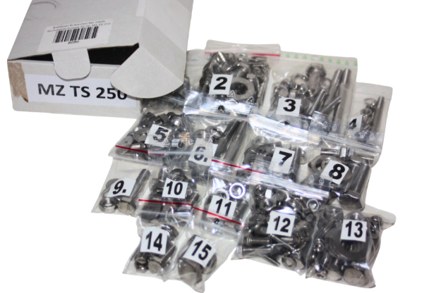 Bild von Schraubensatz MZ TS250 250/1  -206 Teile   -Edelstahl