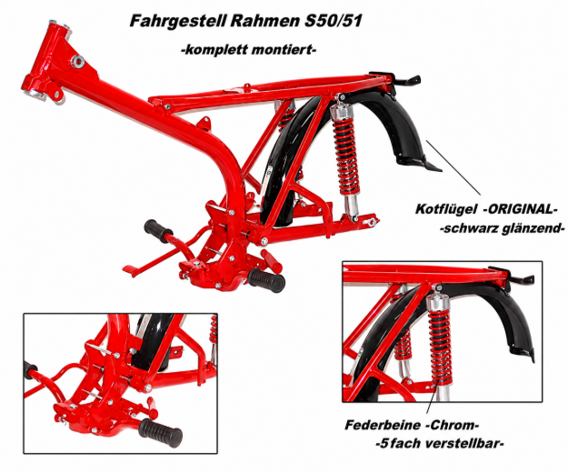 Bild von Fahrgestell Simson Rahmen S51 S50  -Enduroausführung