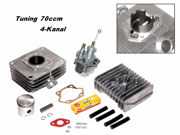Bild von Tuning-Zylinderset Simson S70 S83 SR90 - 70cm³ 4-Kanal