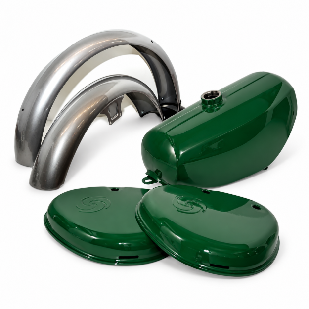 Bild von Tank- und Kotflügel-Set  -grün-silber Simson S50 S51