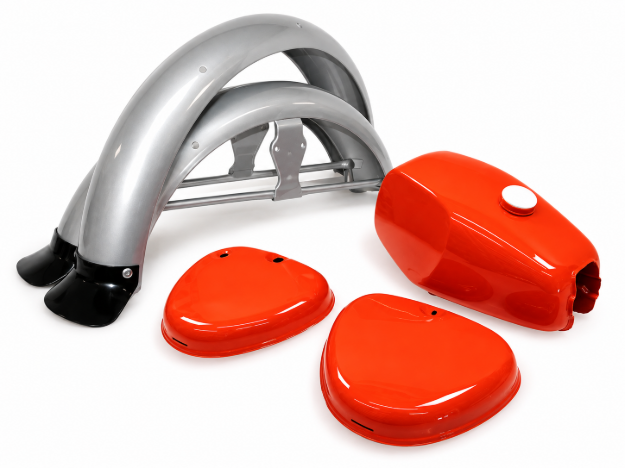 Bild von Tank- und Kotflügel-Set  -rot-silber Simson S50