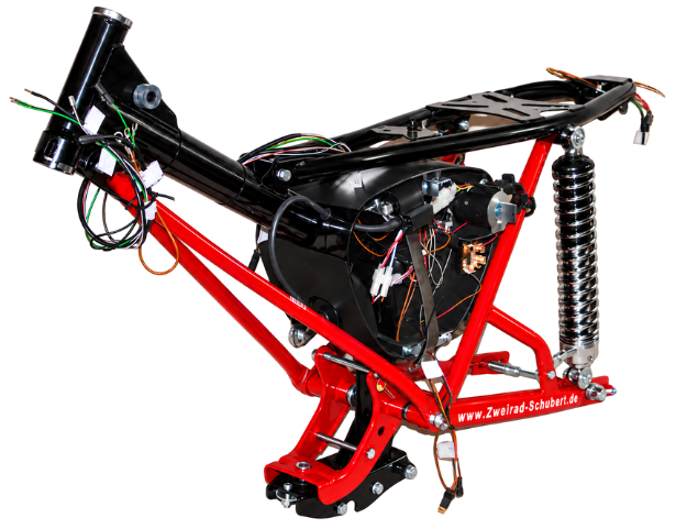 Bild von Fahrgestell Simson Rahmen S51 Enduro  -mit Gehäusemittelteil und VAPE Zündung